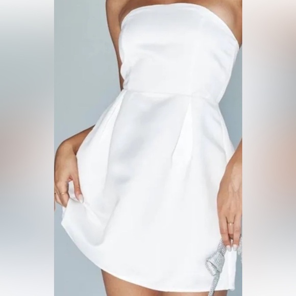 Princess Polly White (Size 12) Strapless Spader Corset After-five Mini Dress - Picture 9 of 12